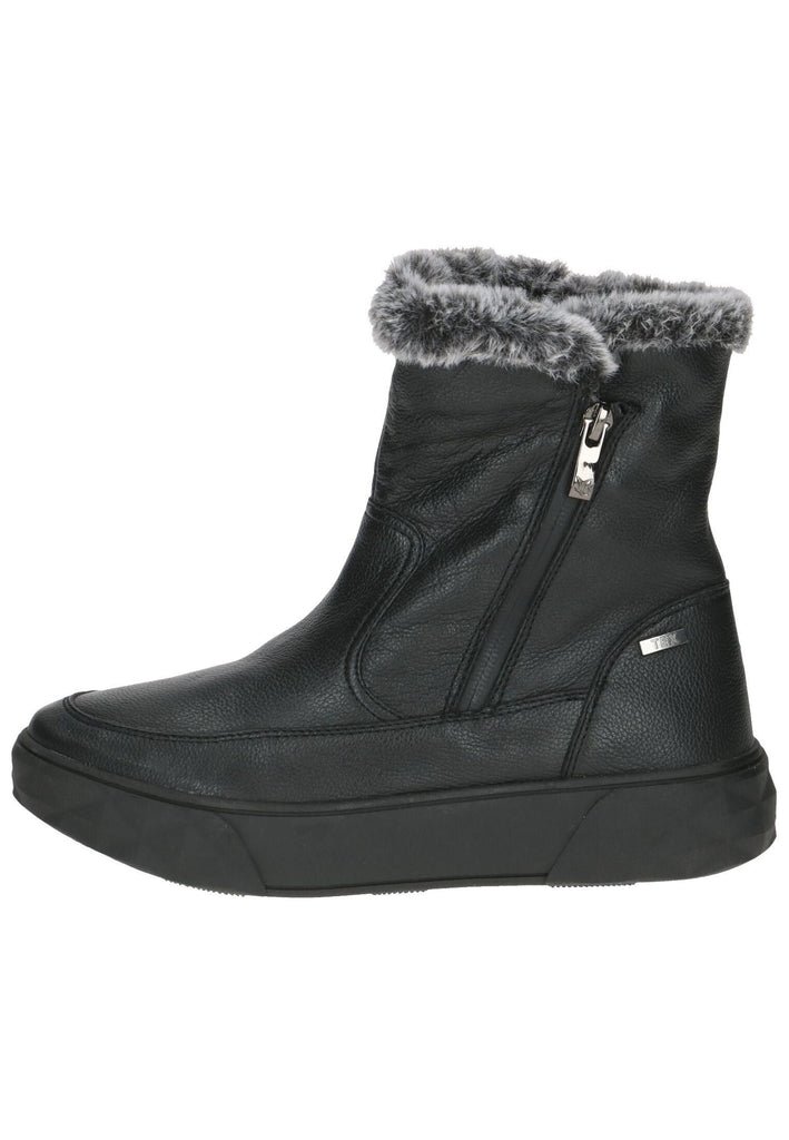 Stiefeletten Caprice Stiefelette Leder/Textil Schwarz Warmfutter