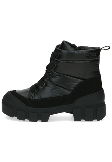 Stiefeletten Caprice Stiefelette Lederimitat/Textil Schwarz Warmfutter