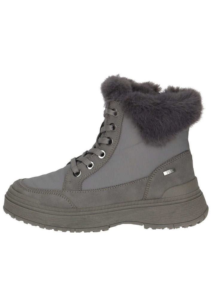 Stiefeletten Caprice Stiefelette Lederimitat/Textil Taupe Warmfutter