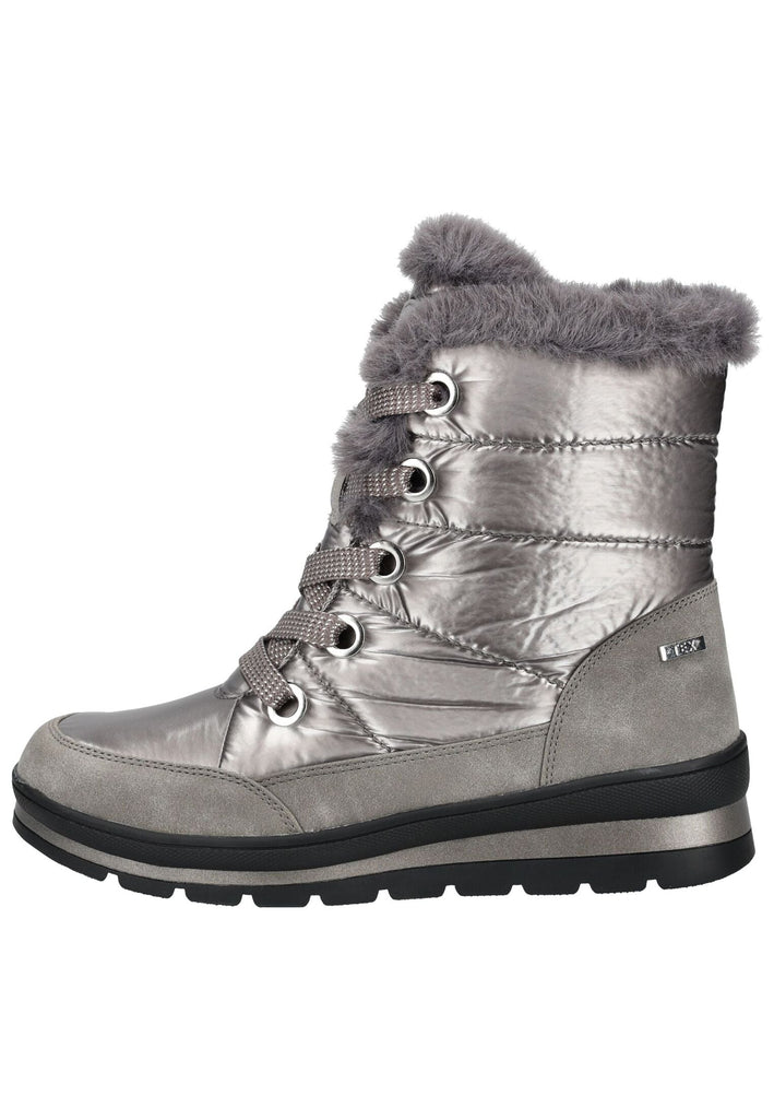 Stiefeletten Caprice Stiefelette Lederimitat/Textil Taupe Warmfutter