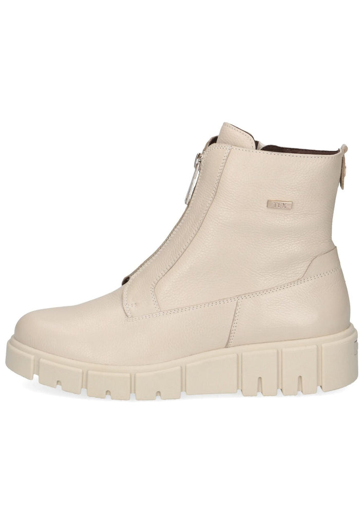 Stiefeletten Caprice Stiefelette Nappaleder Beige Warmfutter