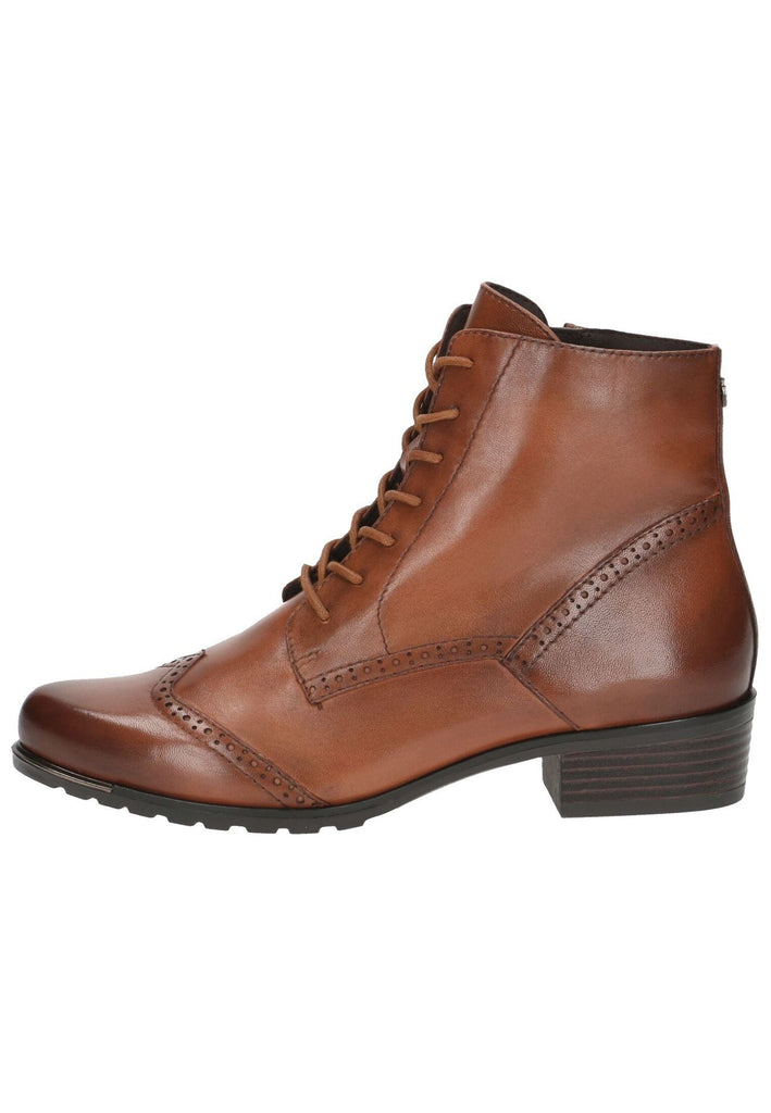 Stiefeletten Caprice Stiefelette Nappaleder Cognac