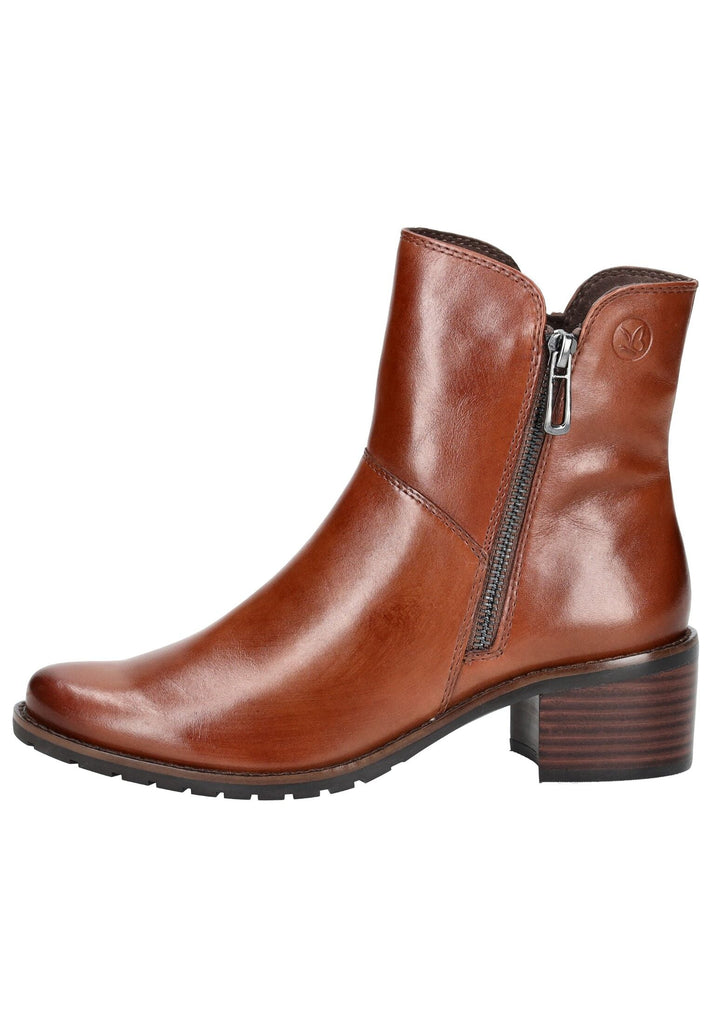 Stiefeletten Caprice Stiefelette Nappaleder Cognac