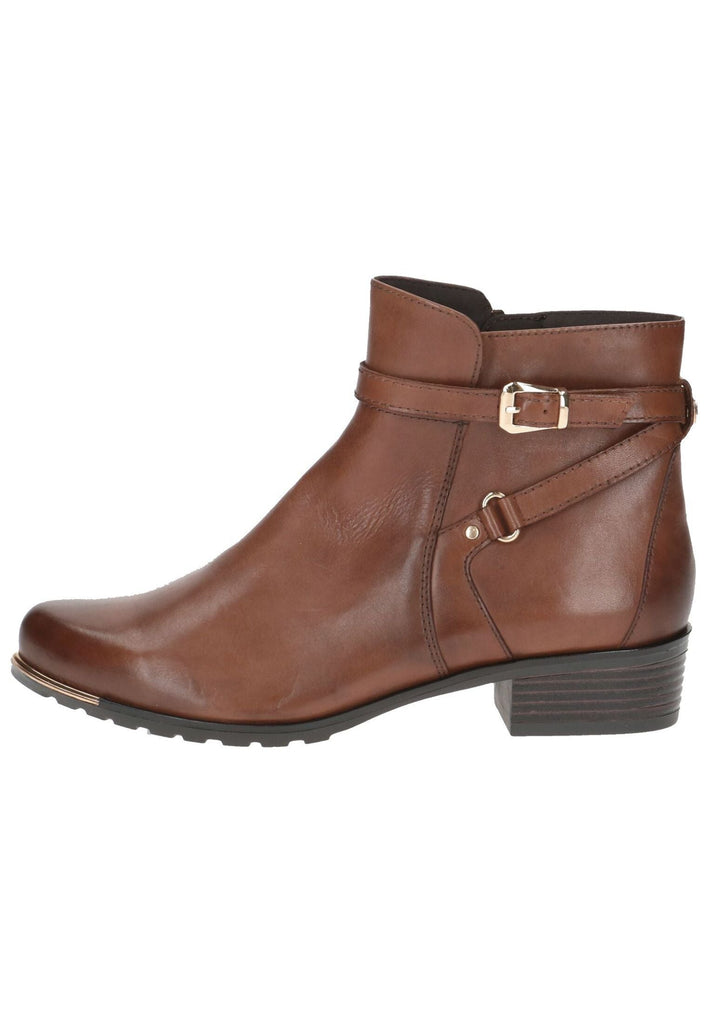 Stiefeletten Caprice Stiefelette Nappaleder Cognac Warmfutter