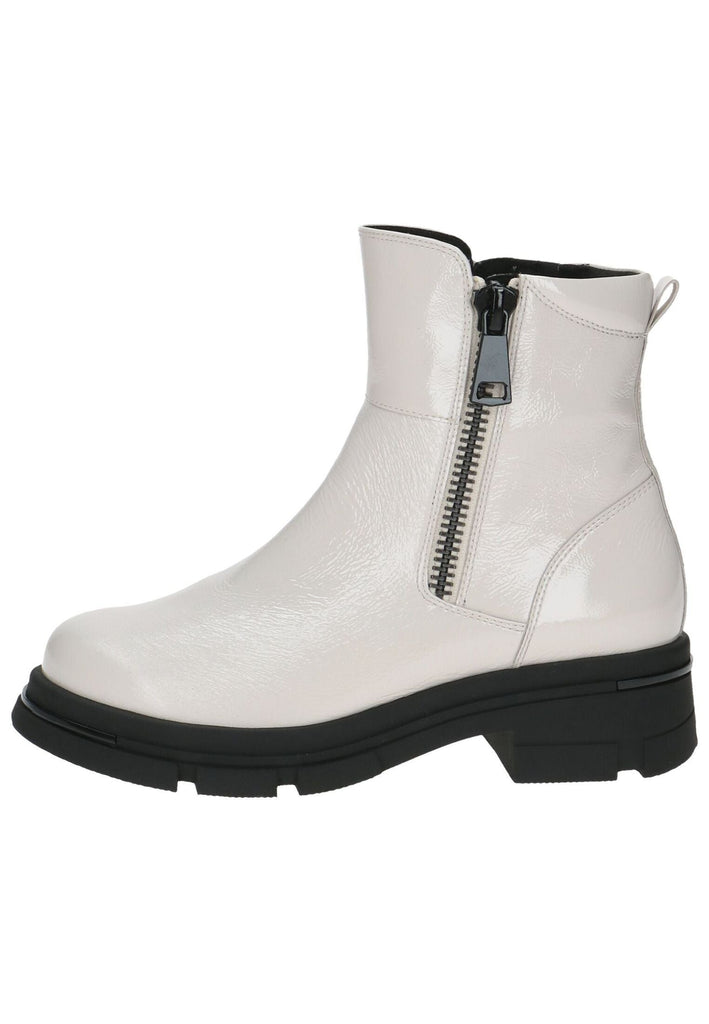 Stiefeletten Caprice Stiefelette Nappaleder Weiß Lack Warmfutter