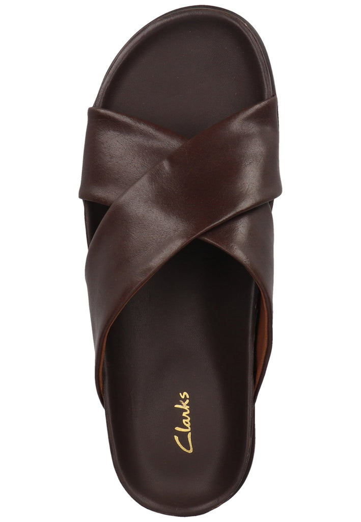 Clarks Pantoletten Leder Dunkelbraun