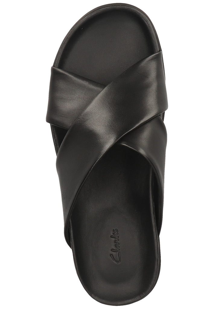 Clarks Pantoletten Leder Schwarz