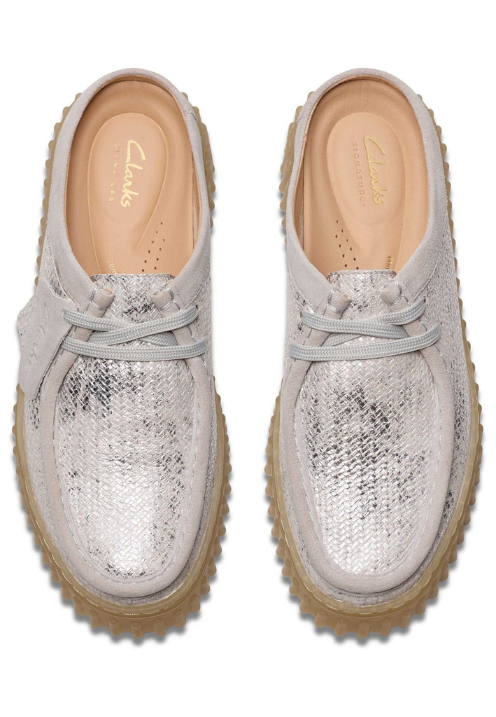 Clarks Pantoletten Leder Silber