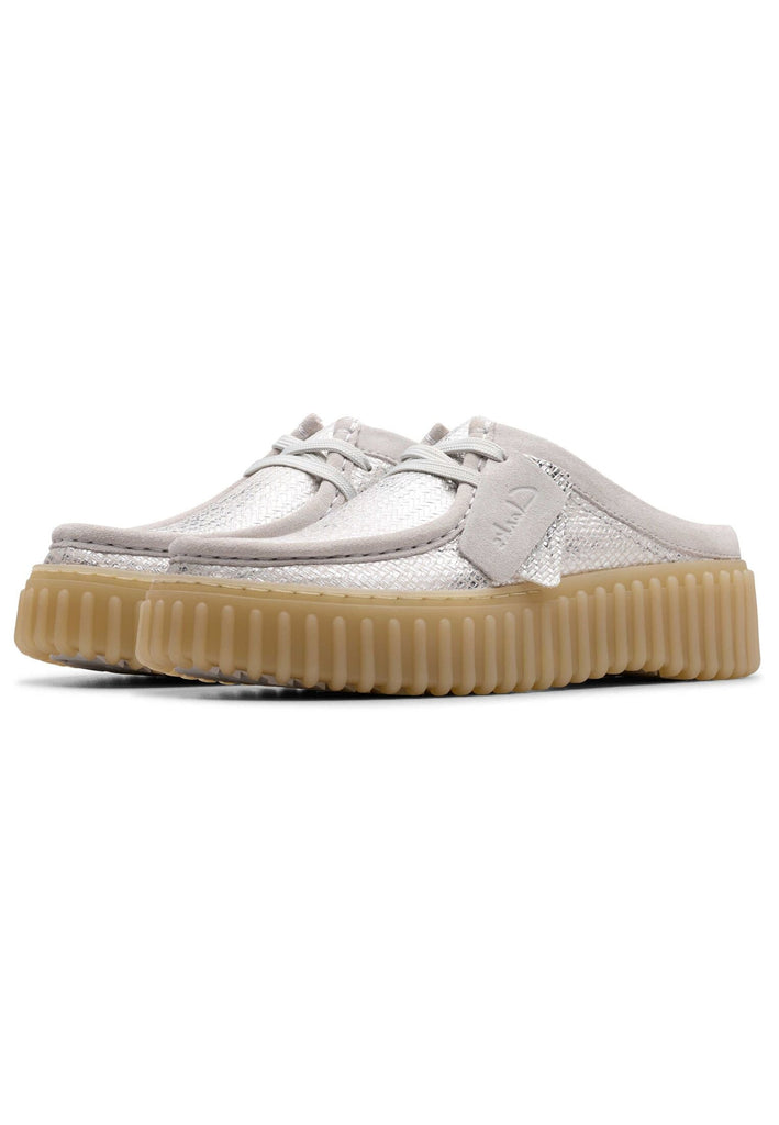 Clarks Pantoletten Leder Silber