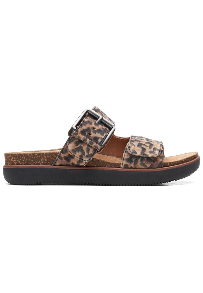 Clarks Pantoletten Veloursleder Leopard