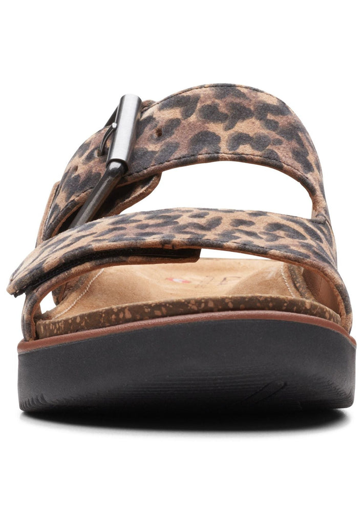 Clarks Pantoletten Veloursleder Leopard