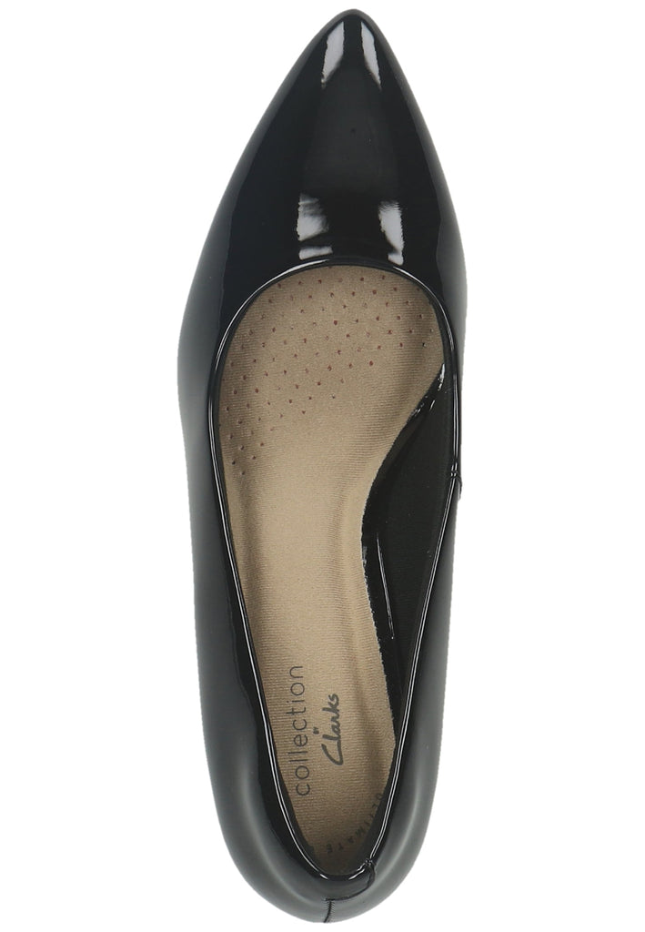 Clarks Pumps Lederimitat Schwarz Lack