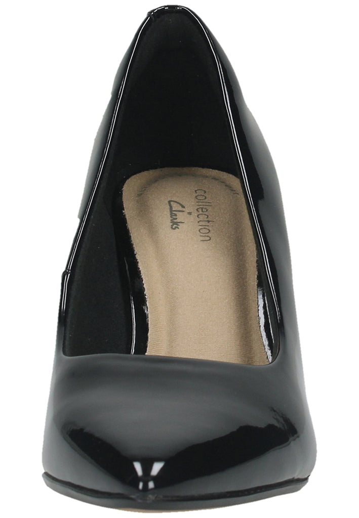 Clarks Pumps Lederimitat Schwarz Lack