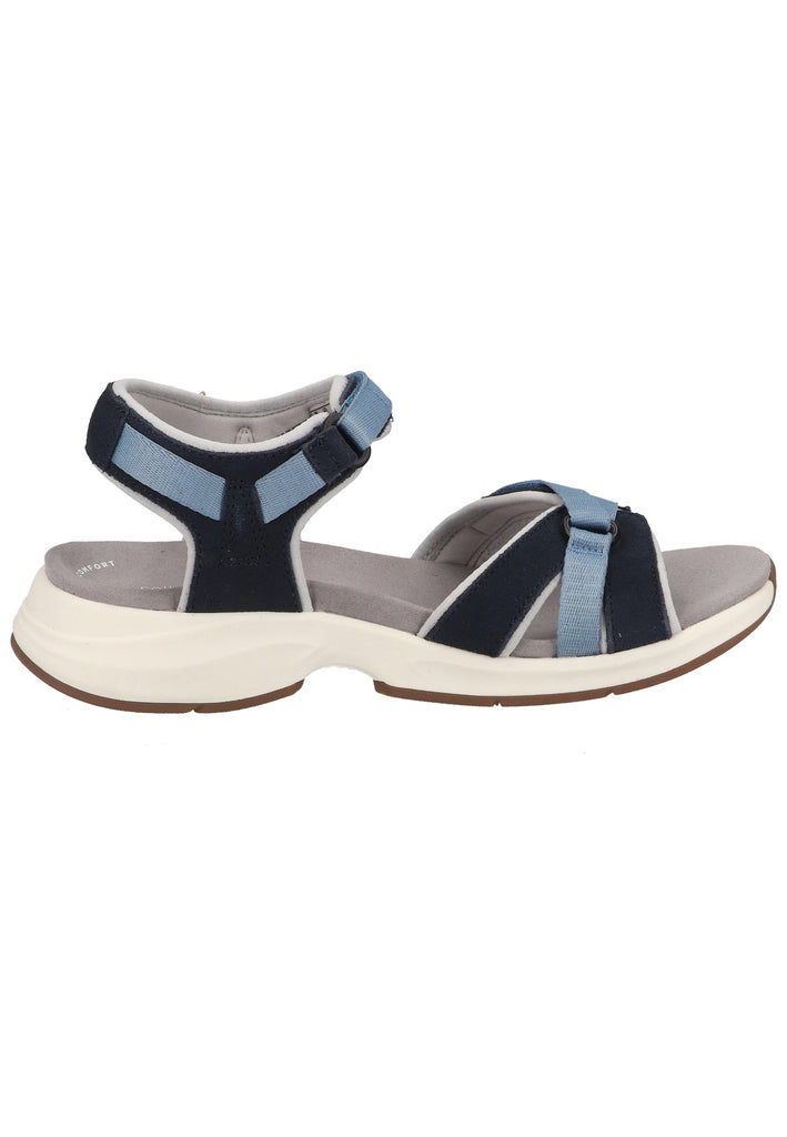 Clarks Sandalen Veloursleder/Textil Blau/Weiß