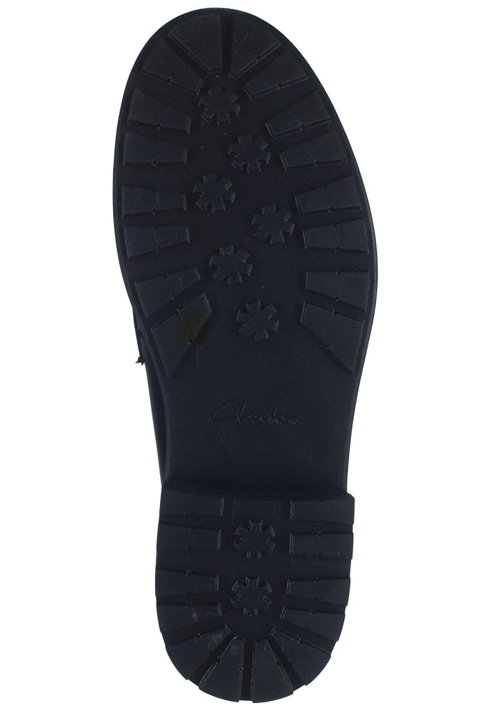 Clarks Slipper Leder Schwarz