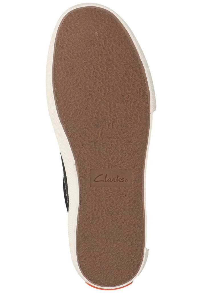 Clarks Slipper Leder/Textil Schwarz