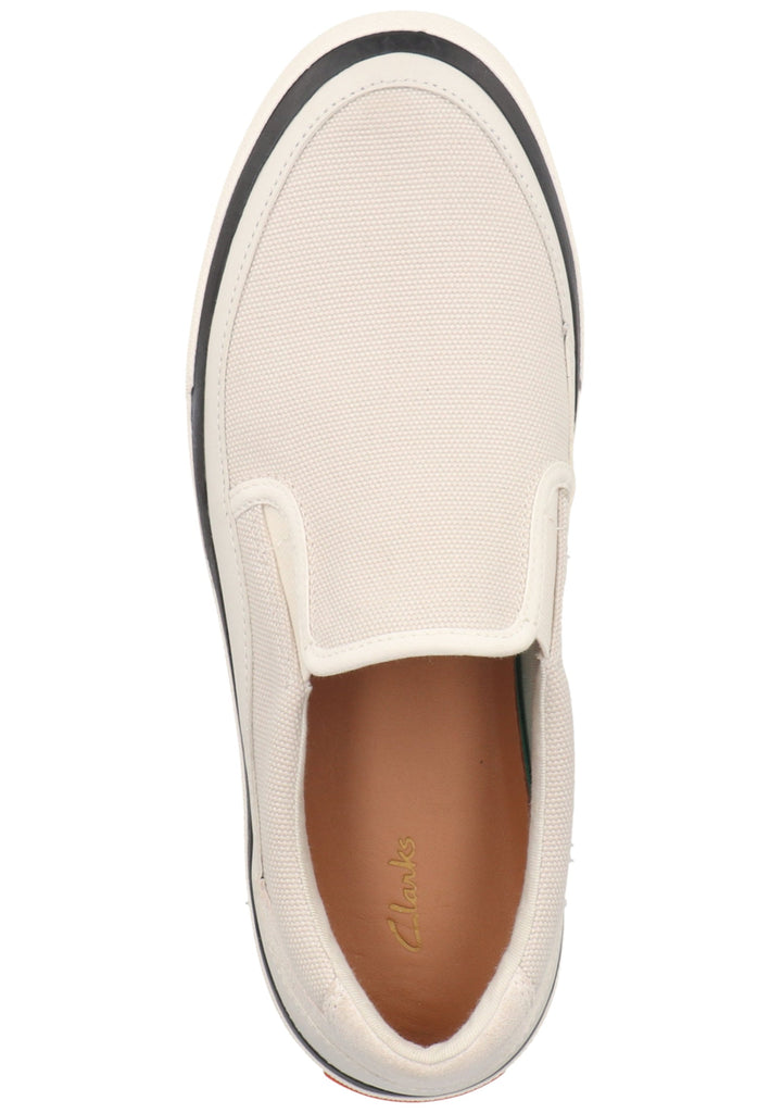 Clarks Slipper Leder/Textil Weiß