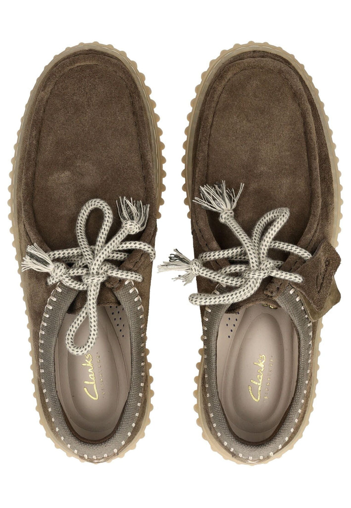 Clarks Slipper Veloursleder Oliv