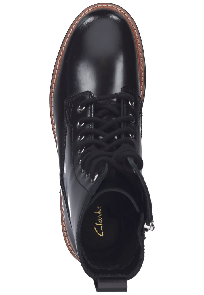 Clarks Stiefelette Glattleder Schwarz