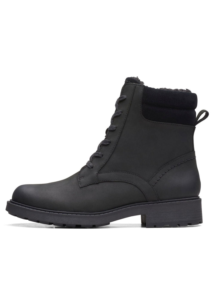 Clarks Stiefelette Leder Schwarz Warmfutter