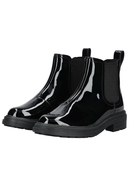 Clarks Stiefelette Leder/Textil Schwarz Lack