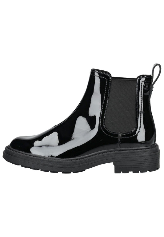 Clarks Stiefelette Leder/Textil Schwarz Lack