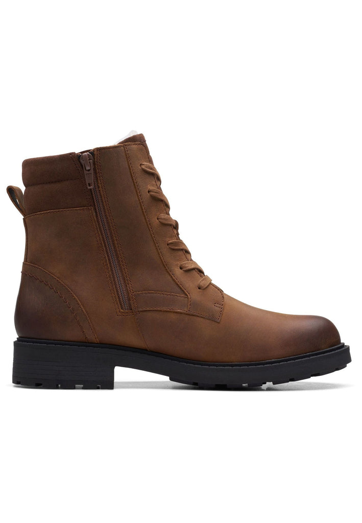 Clarks Stiefelette Nubukleder Braun Warmfutter