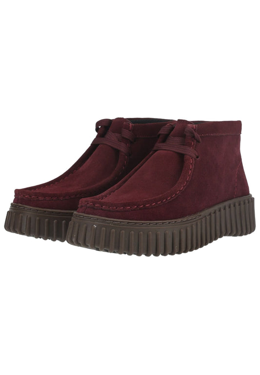 Clarks Stiefelette Veloursleder Burgundy