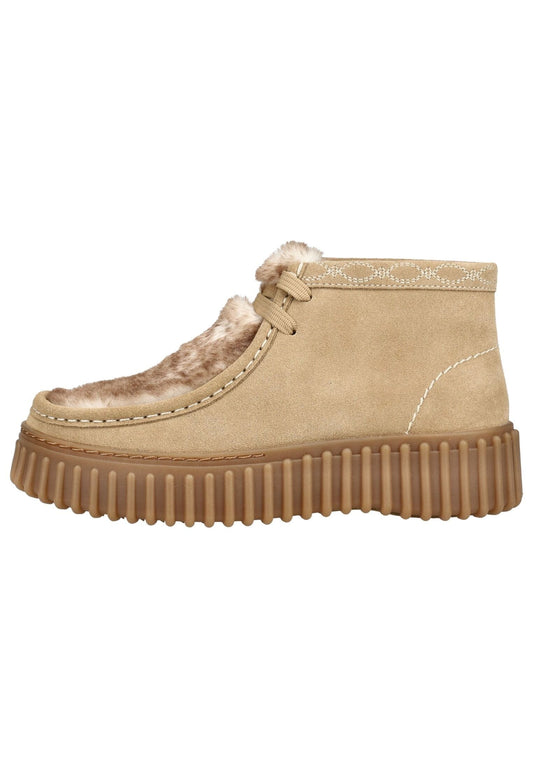 Clarks Stiefelette Veloursleder Sand