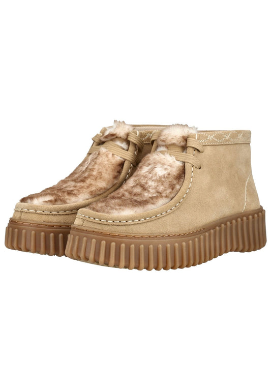 Clarks Stiefelette Veloursleder Sand