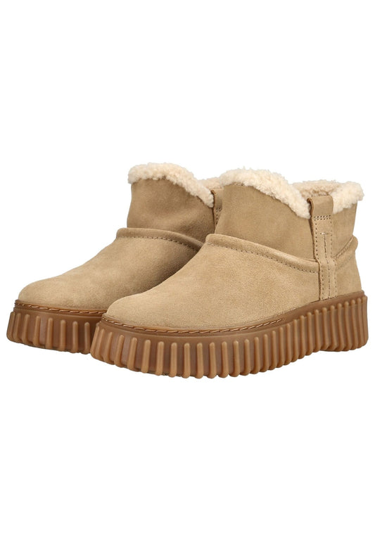 Clarks Stiefelette Veloursleder Sand Warmfutter