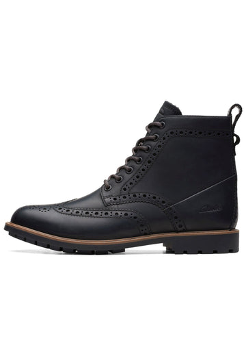 Stiefeletten Clarks Stiefelette Leder Schwarz