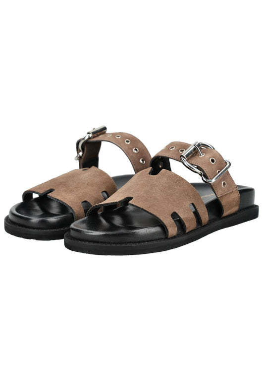 CopenhagenShoes Pantoletten Nubukleder Schwarz/Braun