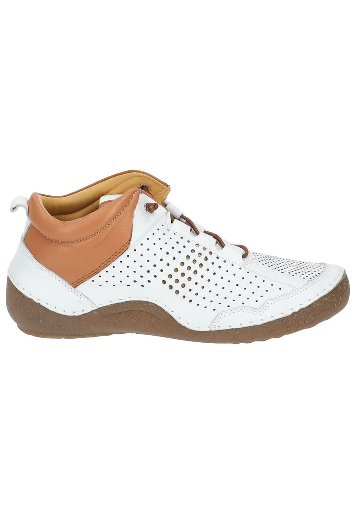 Cosmos Comfort Halbschuhe Leder Weiß/Braun