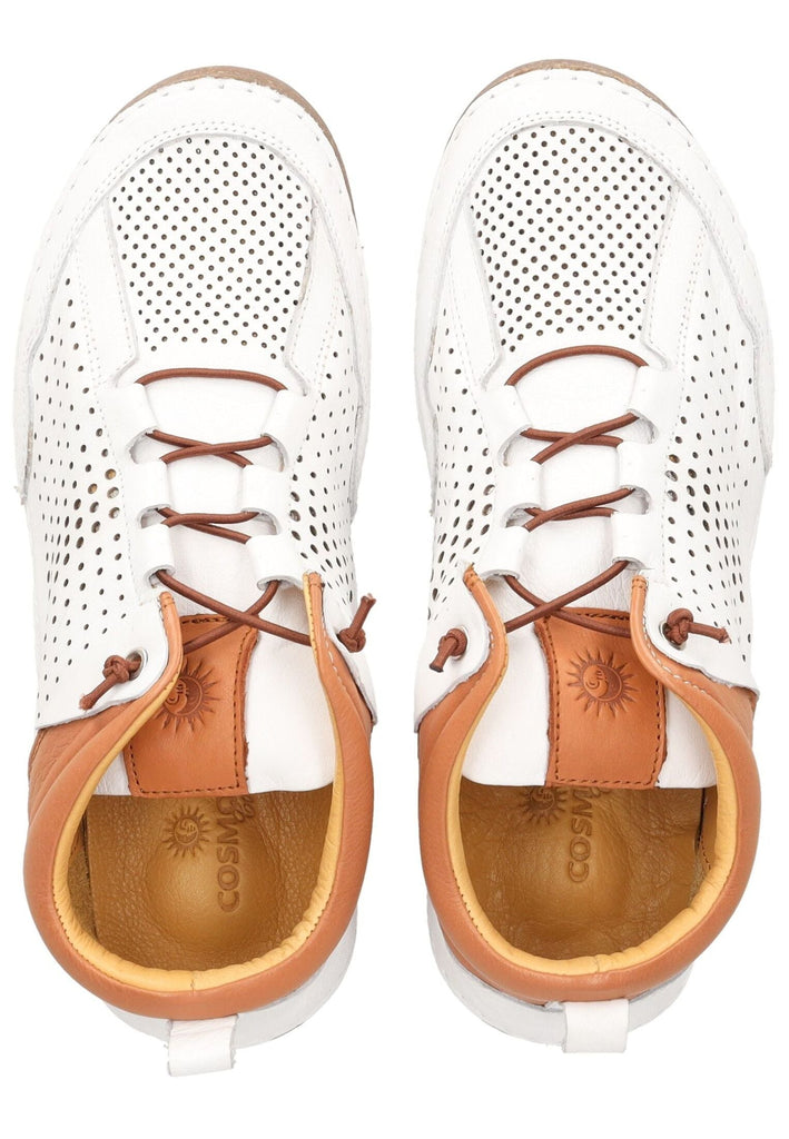 Cosmos Comfort Halbschuhe Leder Weiß/Braun