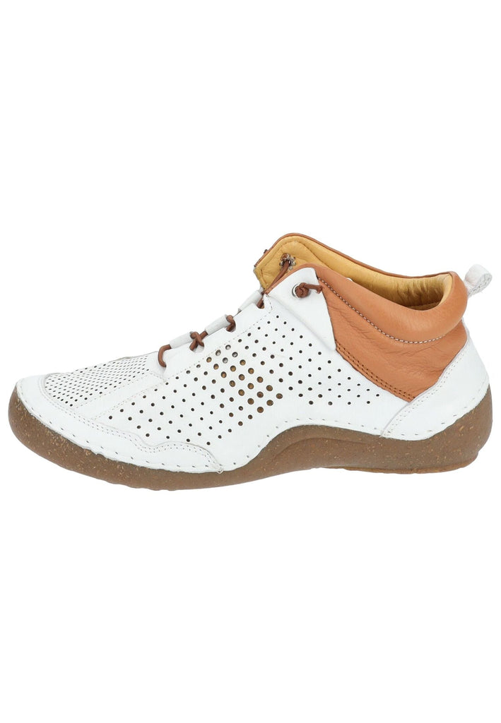 Cosmos Comfort Halbschuhe Leder Weiß/Braun