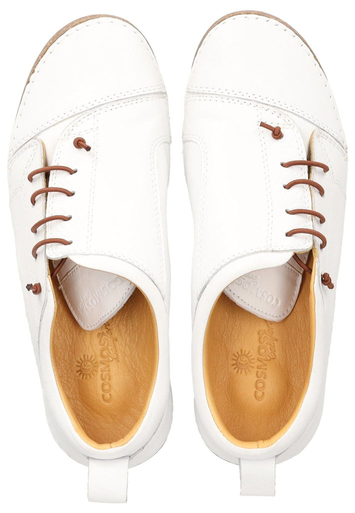 Cosmos Comfort Halbschuhe Leder Weiß/Braun