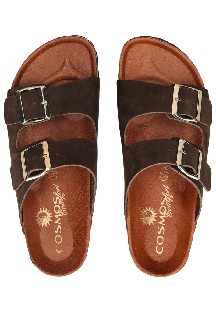 Cosmos Comfort Pantoletten Leder Dunkelbraun