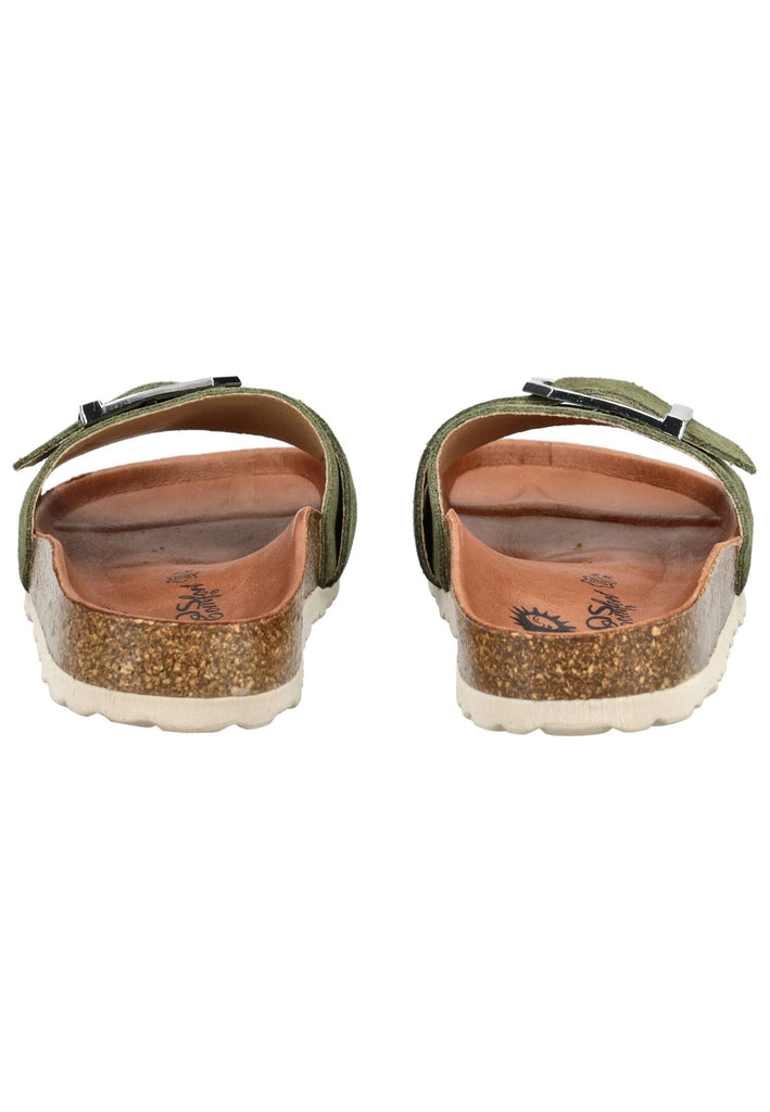 Cosmos Comfort Pantoletten Leder Dunkelgrün