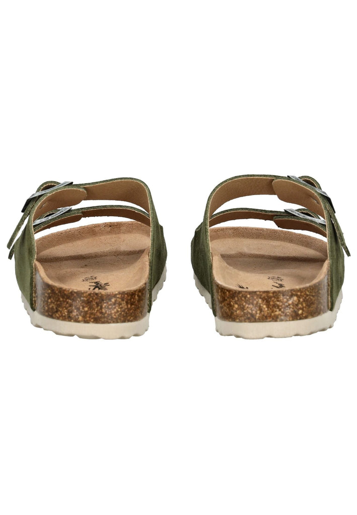 Cosmos Comfort Pantoletten Leder Dunkelgrün