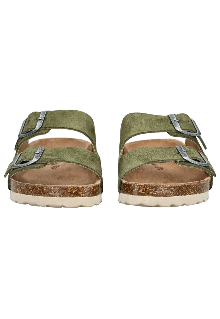 Cosmos Comfort Pantoletten Leder Dunkelgrün