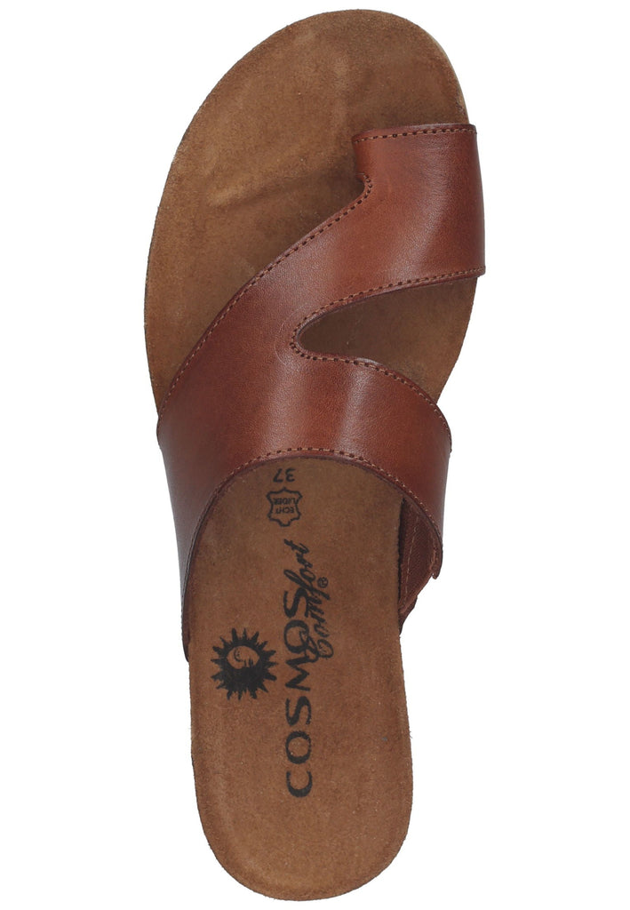 Cosmos Comfort Pantoletten Leder Kastanie