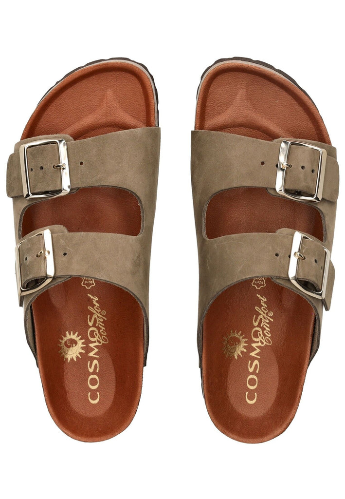 Cosmos Comfort Pantoletten Leder Khaki