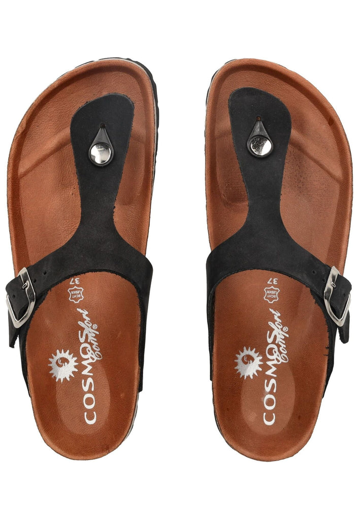 Cosmos Comfort Zehensteg Leder Schwarz