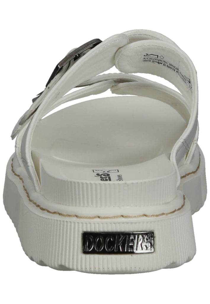 Dockers Pantoletten Lederimitat Weiß