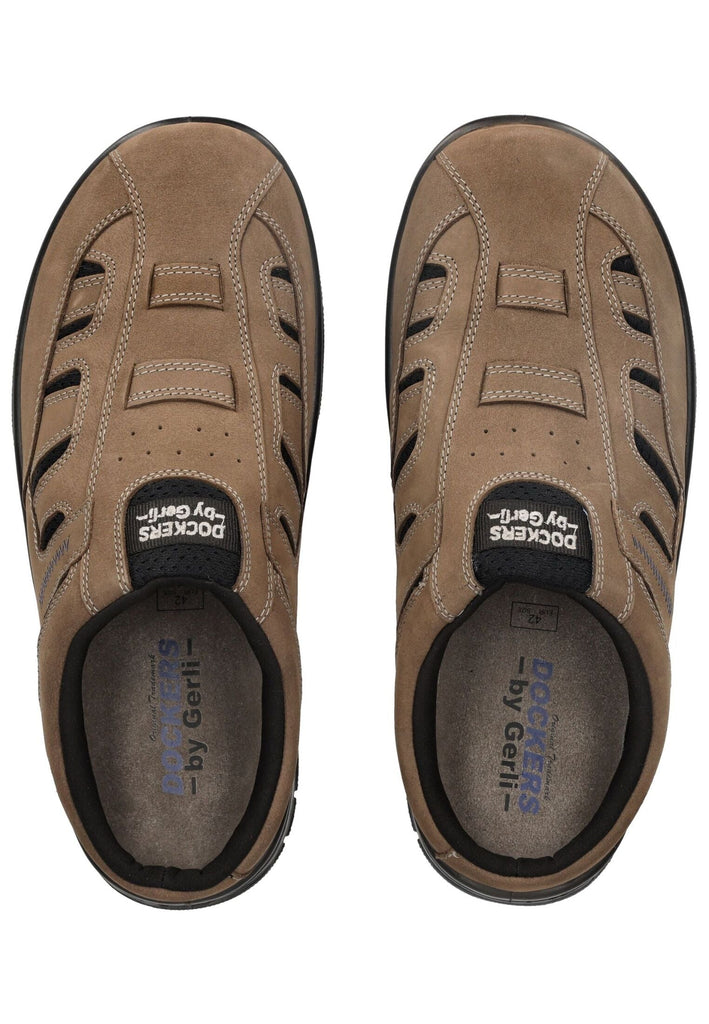 Dockers Pantoletten Nubukleder Braun