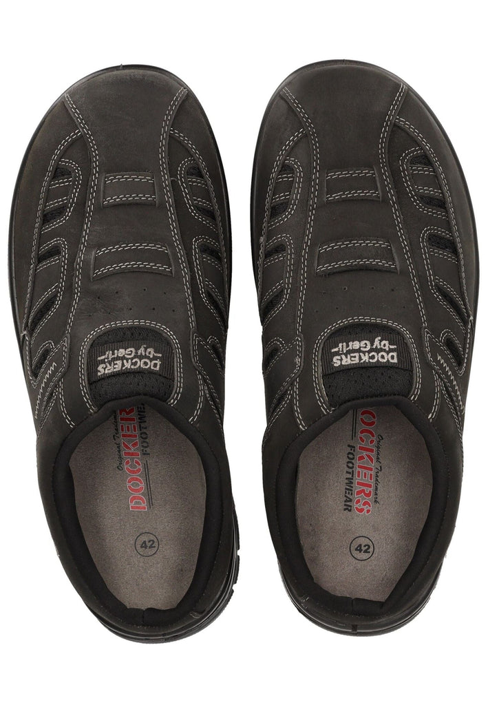 Dockers Pantoletten Nubukleder Schwarz