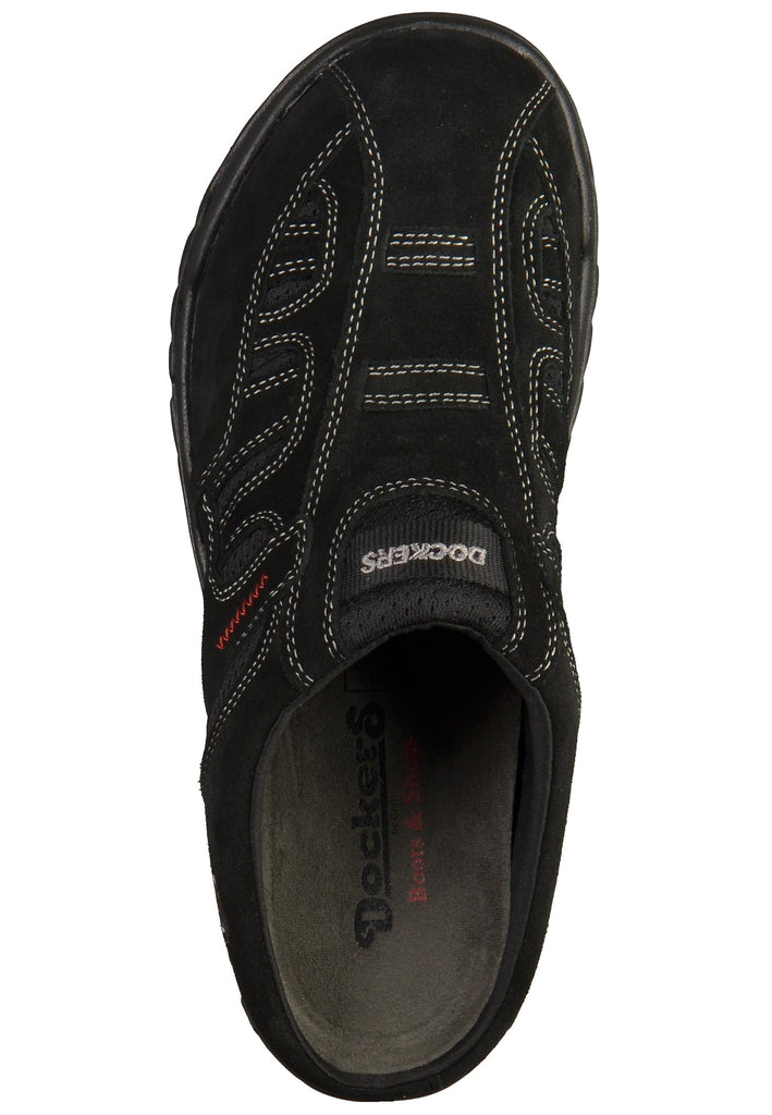 Dockers Pantoletten Veloursleder Schwarz