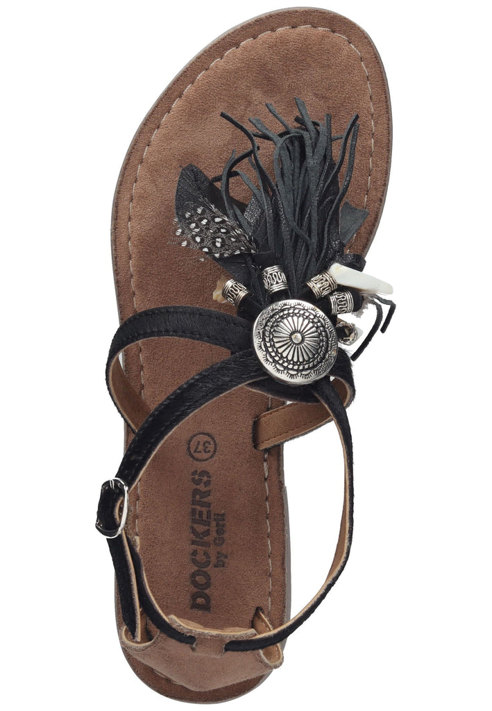 Dockers Sandalen Leder Schwarz/Braun