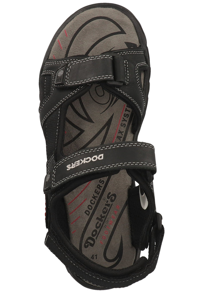 Dockers Sandalen Leder/Textil Schwarz